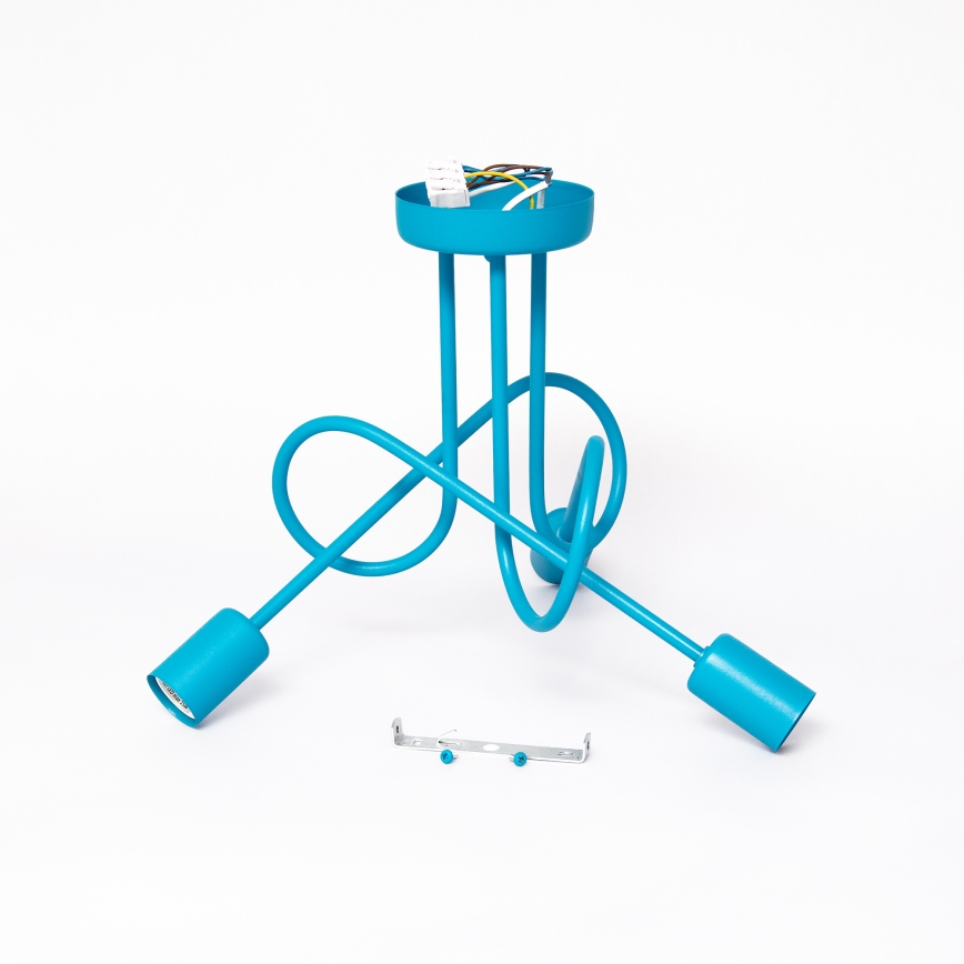 LED παιδικό επιφανειακό φωτιστικό οροφής OXFORD 3xE27/15W/230V μπλε