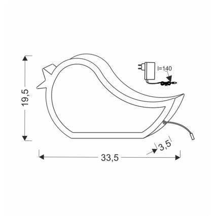 LED Παιδικό επιτραπέζιο φωτιστικό BIRD LED/12W/230V μπλε