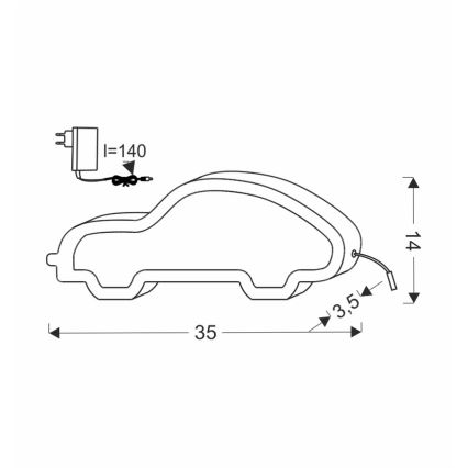 LED Παιδικό επιτραπέζιο φωτιστικό CAR LED/11W/230V μπλε