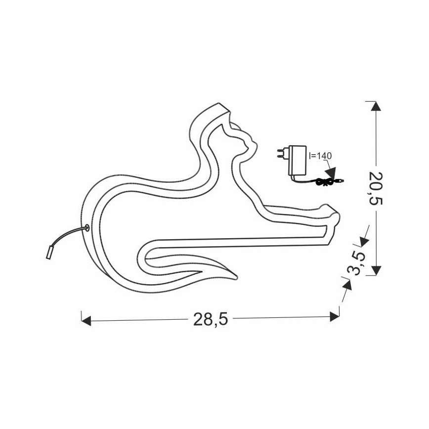 LED παιδικό επιτραπέζιο φωτιστικό CAT LED/13W/230V μαύρο
