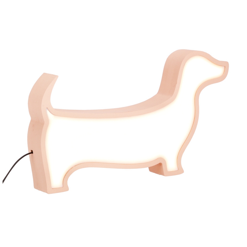 LED Παιδικό επιτραπέζιο φωτιστικό DOG LED/12W/230V ροζ