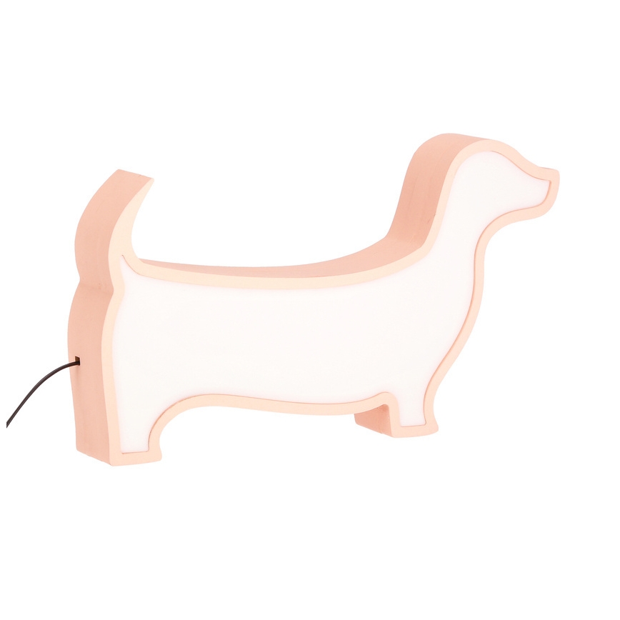 LED Παιδικό επιτραπέζιο φωτιστικό DOG LED/12W/230V ροζ