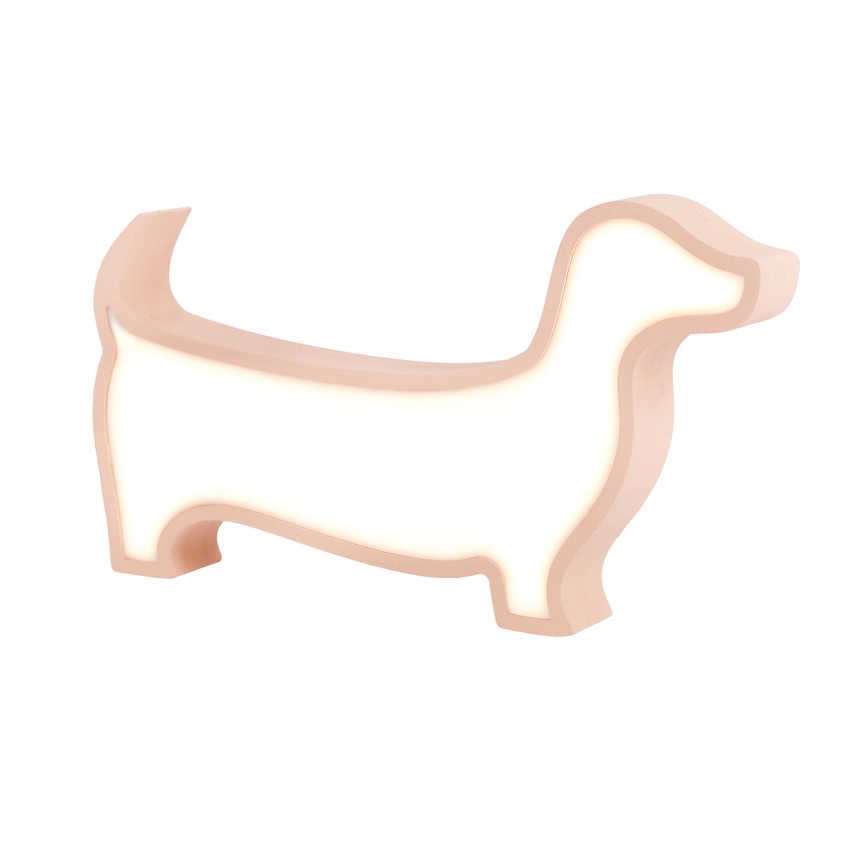 LED Παιδικό επιτραπέζιο φωτιστικό DOG LED/12W/230V ροζ