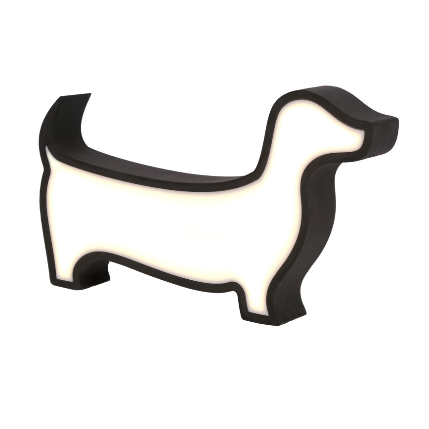 LED Παιδικό επιτραπέζιο φωτιστικό DOG LED/12W/230V μαύρο