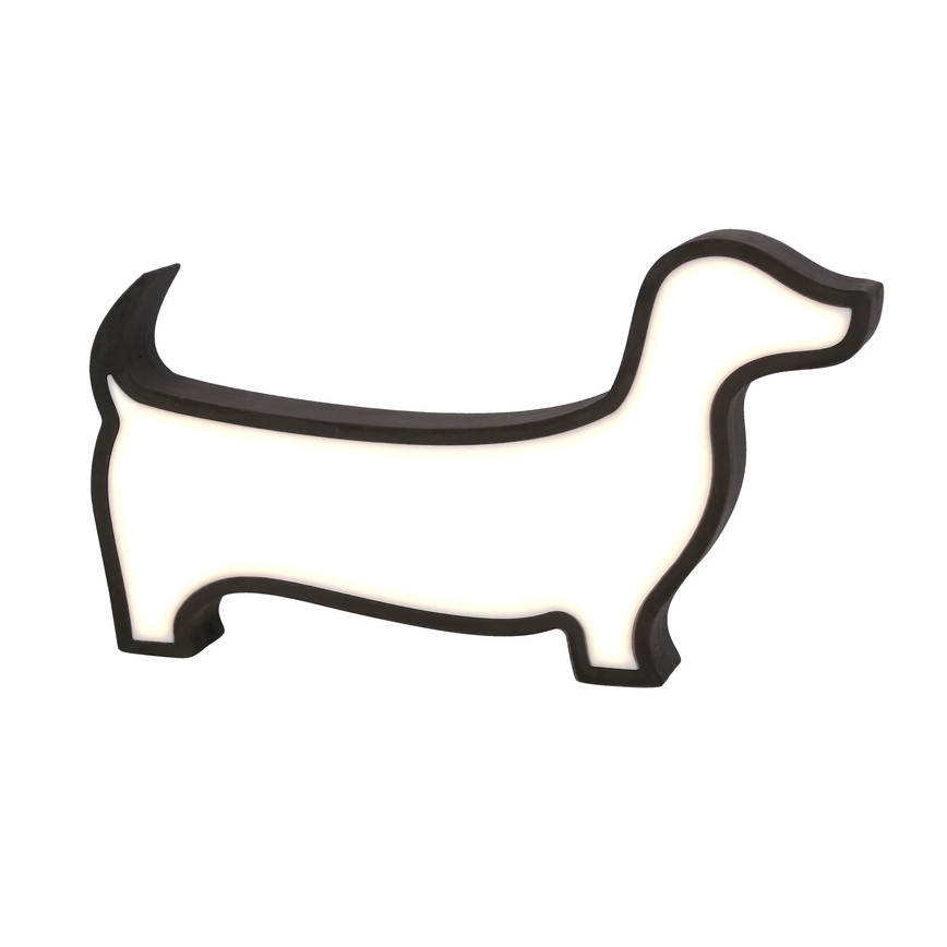 LED Παιδικό επιτραπέζιο φωτιστικό DOG LED/12W/230V μαύρο