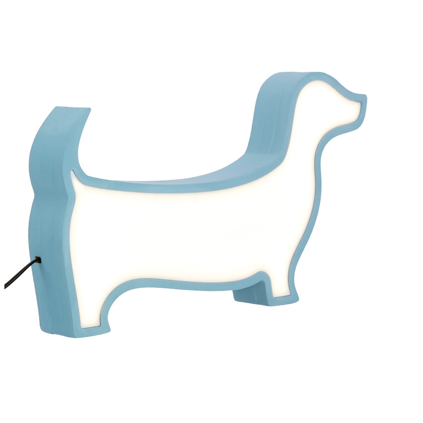 LED παιδικό επιτραπέζιο φωτιστικό DOG LED/12W/230V μπλε