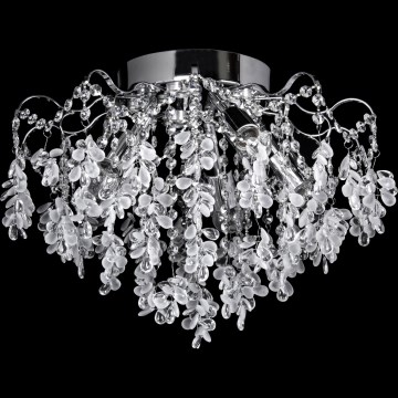 LED πλαφονιέρα, 4xE27/60W/230V + 4xLED/3W, Ø 40 cm, γυαλιστερό χρώμιο