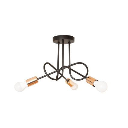 LED πλαφονιέρα OXFORD 3xE27/15W/230V μαύρο