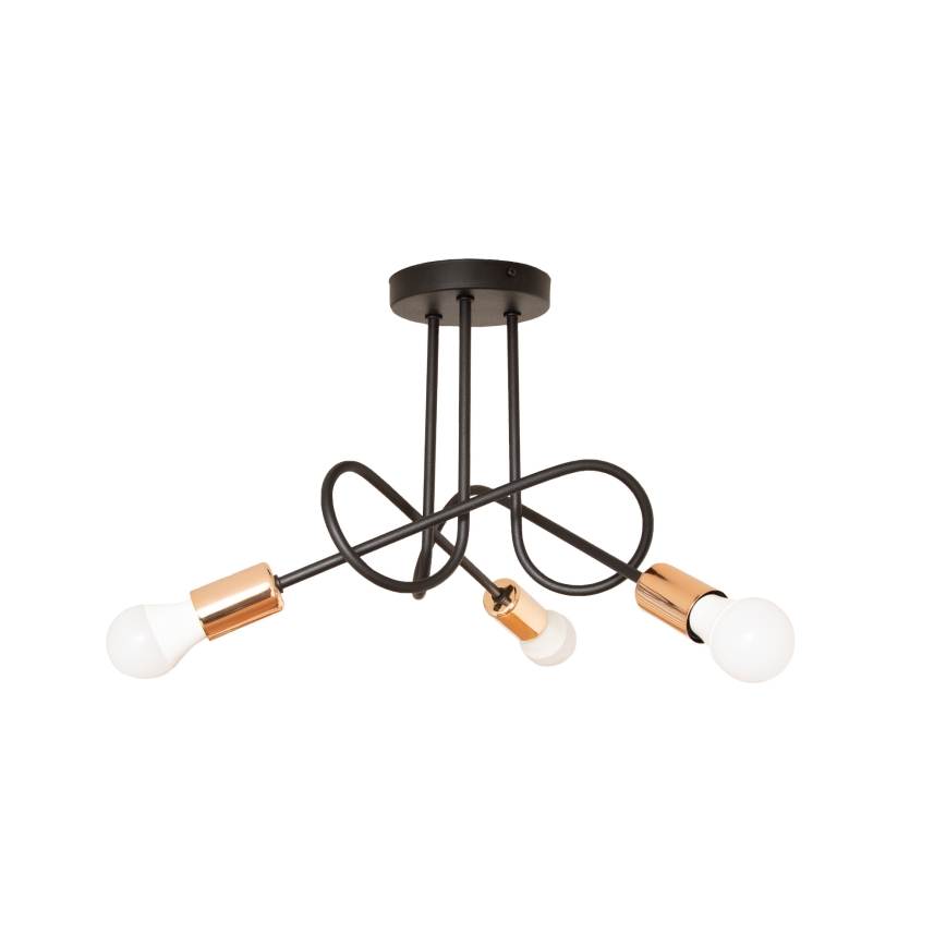 LED πλαφονιέρα OXFORD 3xE27/15W/230V μαύρο