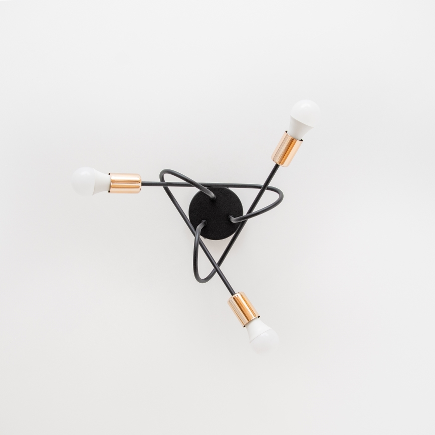 LED πλαφονιέρα OXFORD 3xE27/15W/230V μαύρο