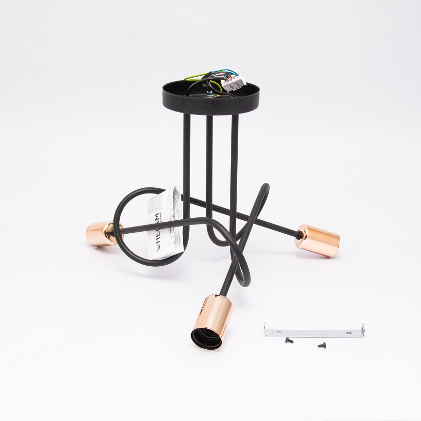 LED πλαφονιέρα OXFORD 3xE27/15W/230V μαύρο