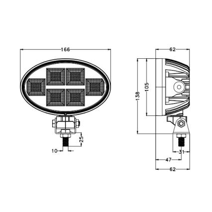 LED Προβολέας αυτοκινήτου BLACK LED/150W/10-30V IP69 5700K οβάλ