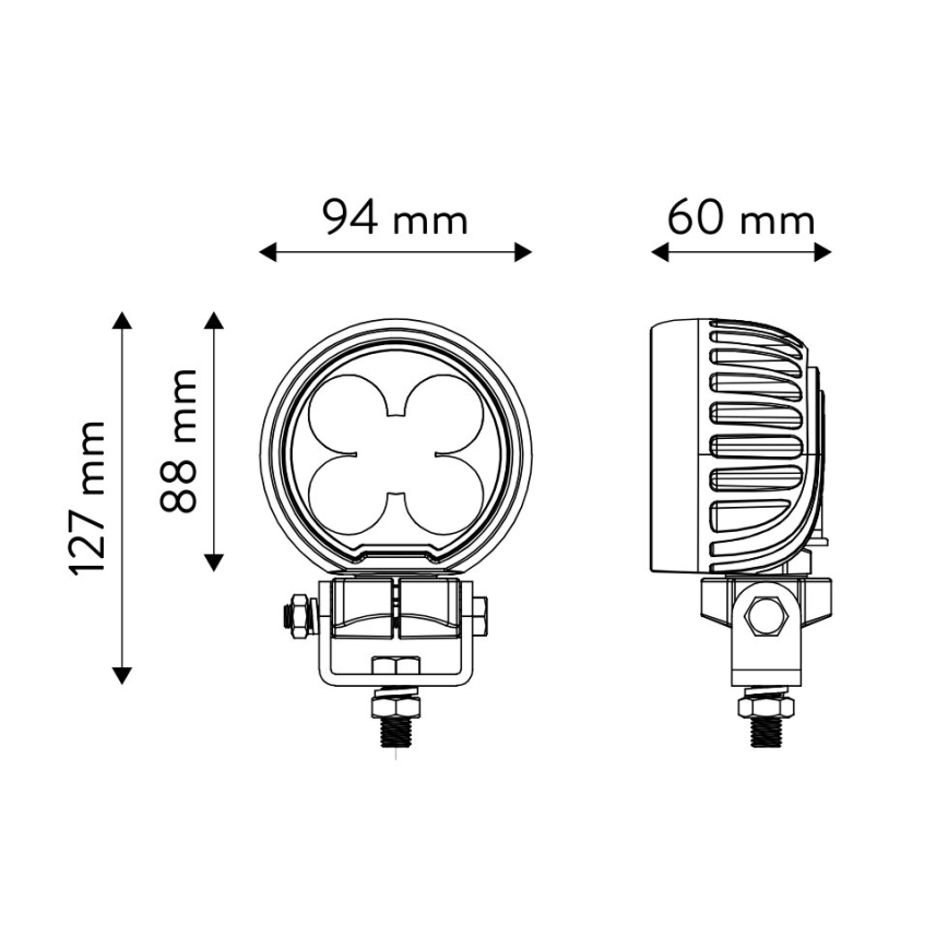 LED Προβολέας αυτοκινήτου BLACK LED/50W/10-30V IP69 5700K στρογγυλό