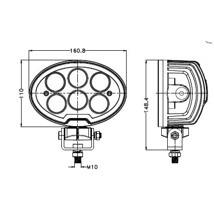 LED Προβολέας αυτοκινήτου BLACK LED/60W/10-30V IP69 5700K οβάλ