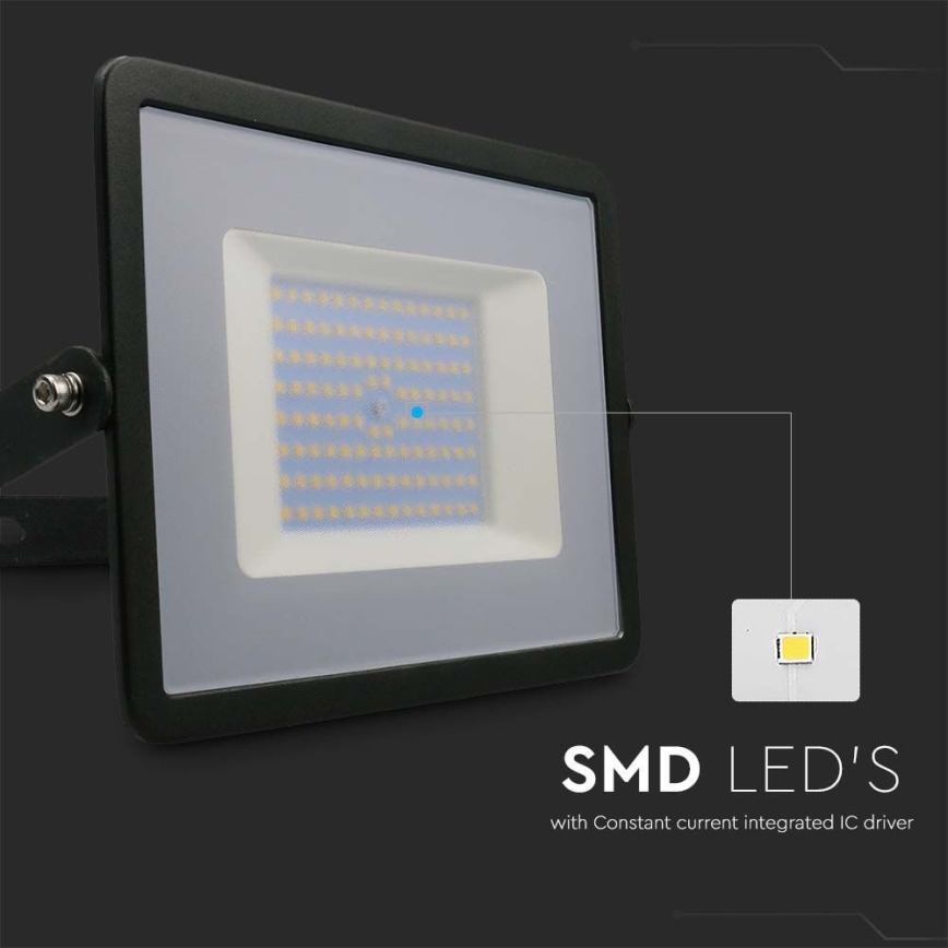 LED Προβολέας LED/100W/230V 6500K IP65 μαύρο