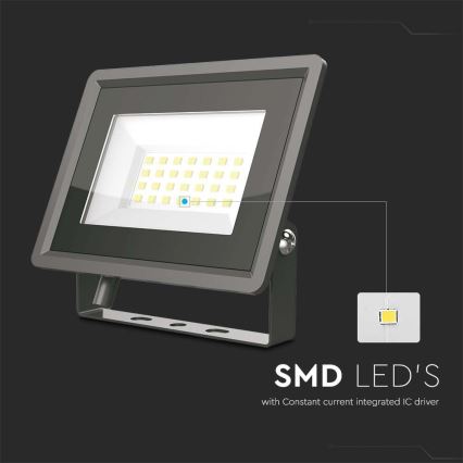 LED Προβολέας LED/20W/230V 6500K IP65 μαύρο