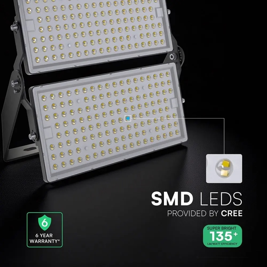 LED Προβολέας LED/500W/230V 4000K IP65 γκρι