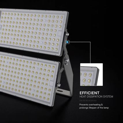 LED Προβολέας LED/500W/230V 6500K IP65 γκρι