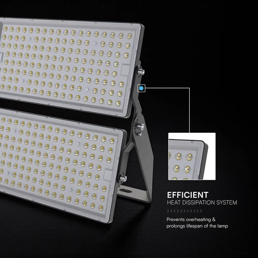 LED Προβολέας LED/500W/230V 6500K IP65 γκρι