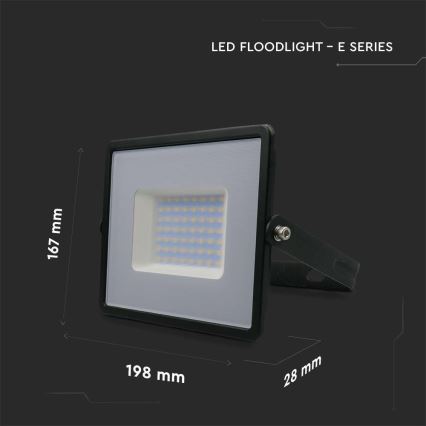 LED Προβολέας LED/50W/230V 4000K IP65 μαύρο