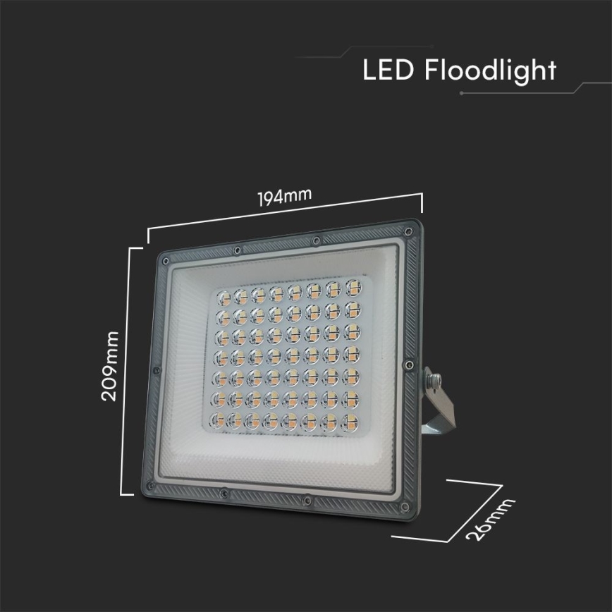 LED Προβολέας LED/50W/230V IP65 3000/4000/6500K γκρι