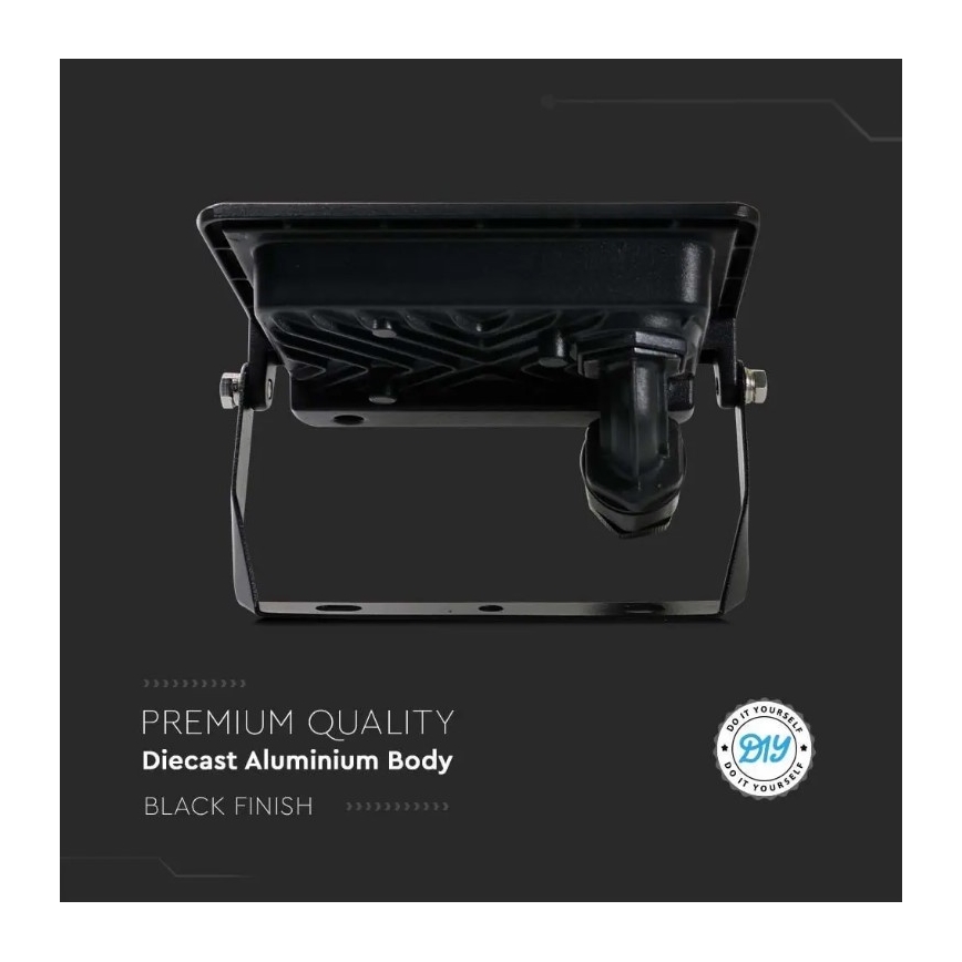 Προβολέας LED με άμεση σύνδεση SAMSUNG CHIP LED/10W/230V IP65 4000K μαύρο