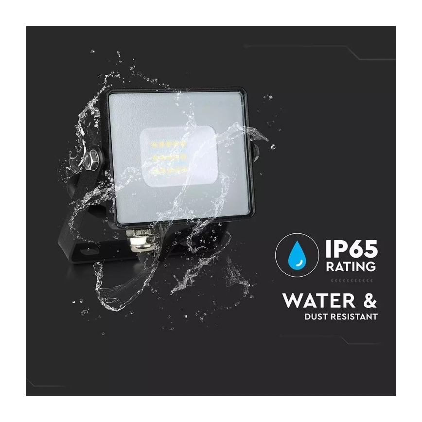 LED Προβολέας SAMSUNG CHIP LED/10W/230V IP65 3000K μαύρο