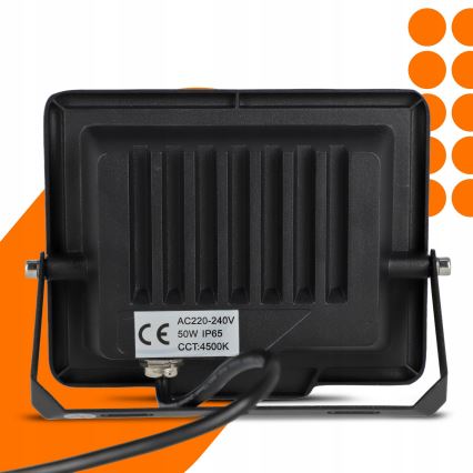 LED Προβολέας εξωτερικού χώρου LED/50W/230V 4500K IP65 μαύρος