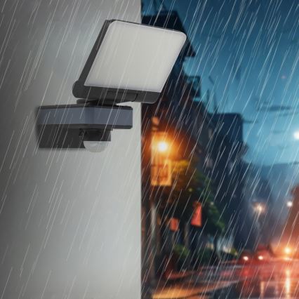 LED προβολέας με αισθητήρα κίνησης και αισθητήρα λυκόφωτος LED/24W/230V 4200K IP54 μαύρος