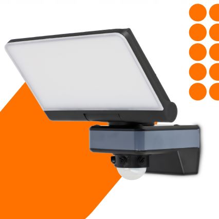 LED Προβολέας με αισθητήρα κίνησης και λυκόφωτος LED/44W/230V 4200K IP54 μαύρος