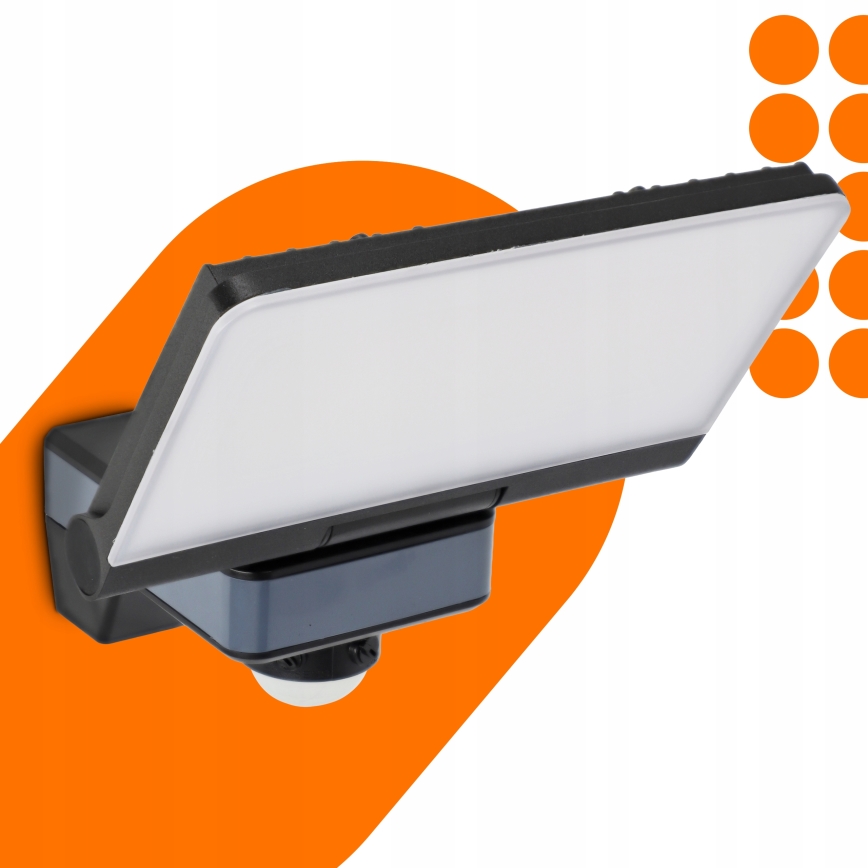 LED Προβολέας με αισθητήρα κίνησης και λυκόφωτος LED/44W/230V 4200K IP54 μαύρος