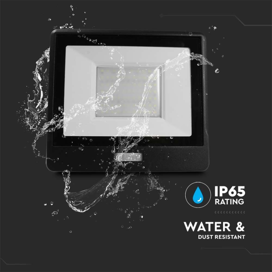 Προβολέας LED με αισθητήρα LED/50W/230V 6500K IP65 μαύρο