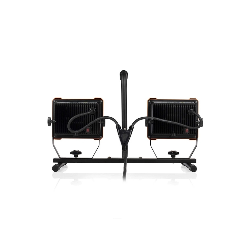 LED προβολέας με τρίποδο 2xLED/30W/230V 4000K IP65 πορτοκαλί/μαύρο