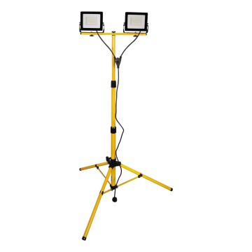 LED προβολέας με τρίποδο 2xLED/30W/230V 6500K IP65 κίτρινος