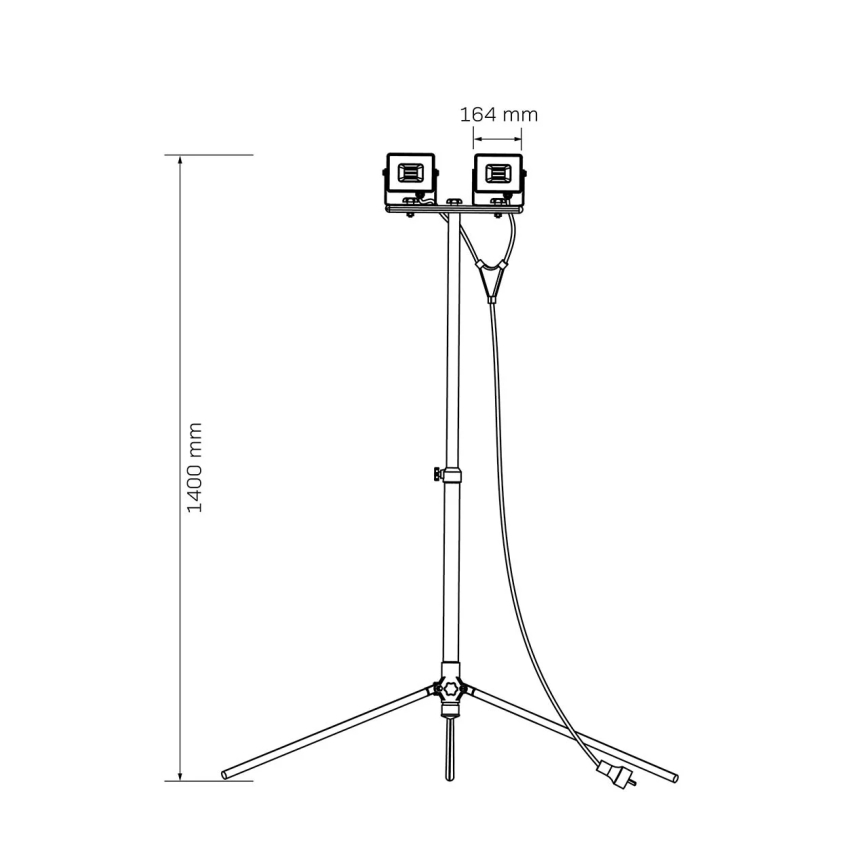 LED προβολέας με τρίποδο 2xLED/30W/230V 6500K IP65 κίτρινος