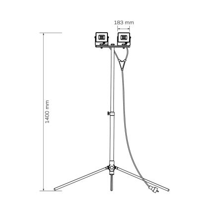 LED προβολέας με βάση 2xLED/50W/230V 6500K IP65 κίτρινος
