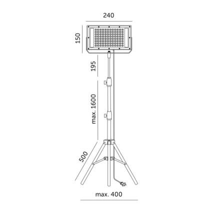 LED Προβολέας με βάση για καλλιέργεια φυτών FIRON LED/45W/230V IP54 μαύρο