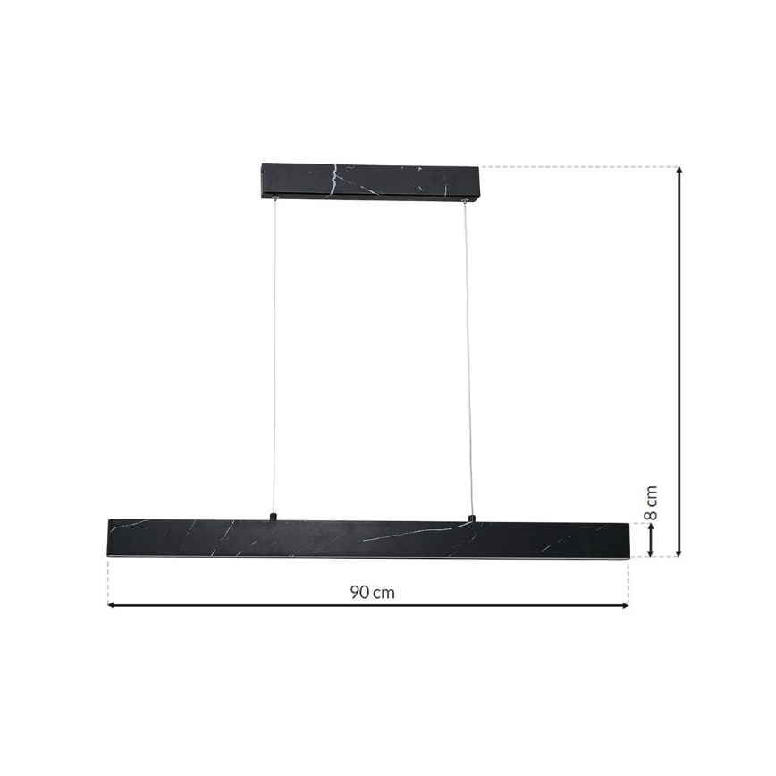 LED Πολύφωτο κρεμαστό με σύρμα PIERCE LED/18W/230V μαύρο