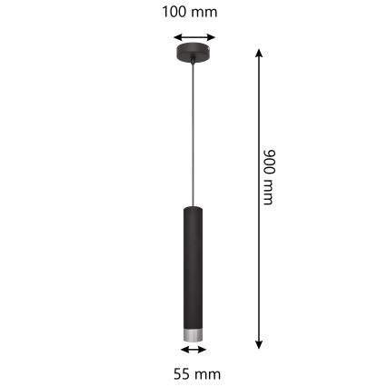 LED Πολύφωτο σε σχοινί TUBA 1xGU10/4,8W/230V