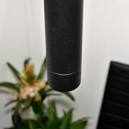 LED Πολύφωτο με συρματόσχοινο TUBA 3xGU10/4,8W/230V μαύρο