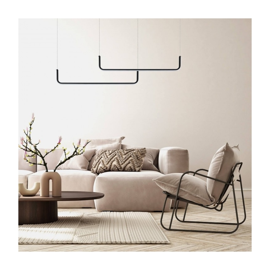 LED πολυέλαιος MALAWI σε καλώδιο 2xLED/20W/230V 3000/4000/6000K μαύρο