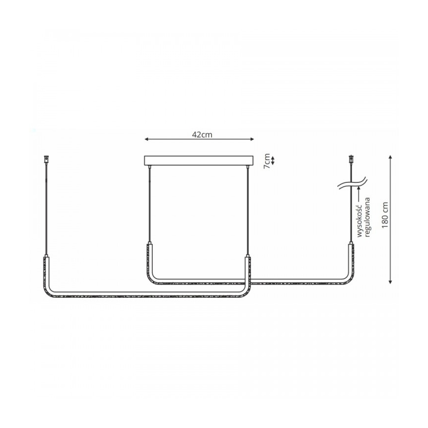 LED πολυέλαιος MALAWI σε καλώδιο 2xLED/20W/230V 3000/4000/6000K μαύρο