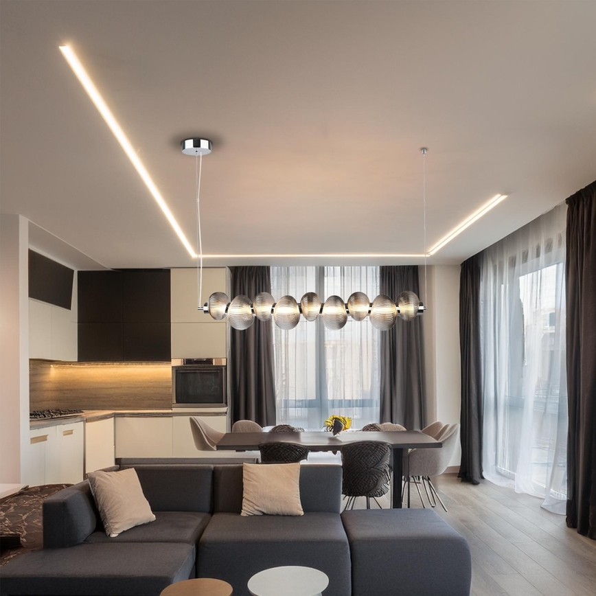 LED Πολυέλαιος σε καλώδιο BOLLA LED/32W/230V γυαλιστερό χρώμιο/καπνιστό γκρι