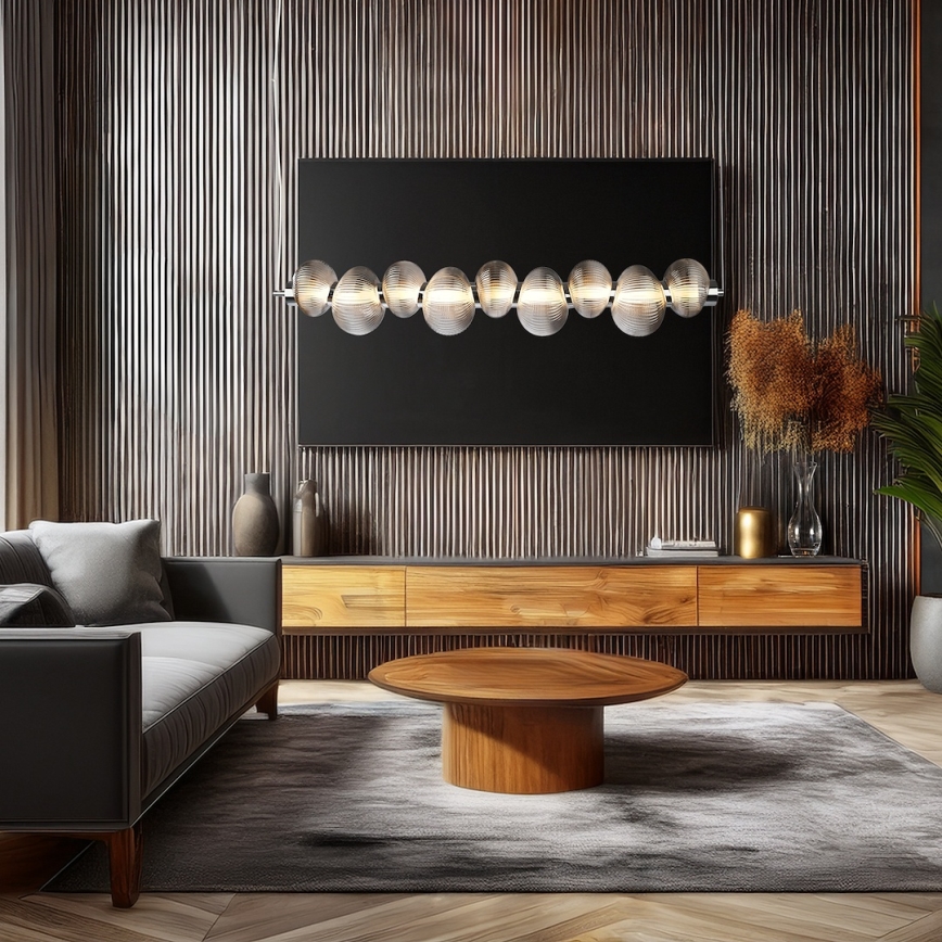 LED Πολυέλαιος σε καλώδιο BOLLA LED/32W/230V γυαλιστερό χρώμιο/καπνιστό γκρι