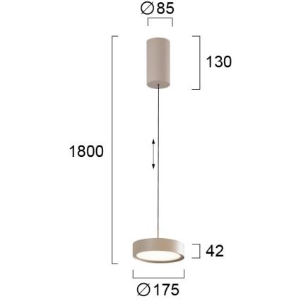 LED πολυέλαιος σε καλώδιο DENVER LED/21W/230V μπεζ