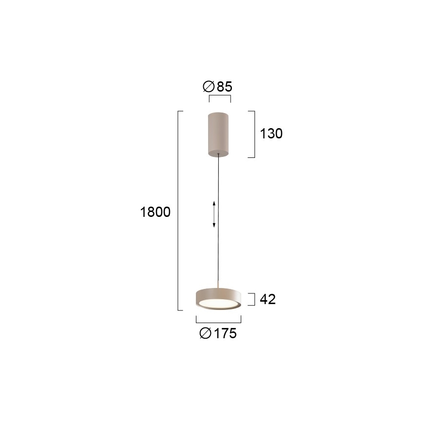 LED πολυέλαιος σε καλώδιο DENVER LED/21W/230V μπεζ