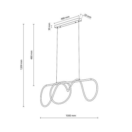 LED πολυέλαιος σε καλώδιο FLEXI LED/45W/230V 4000K μαύρο