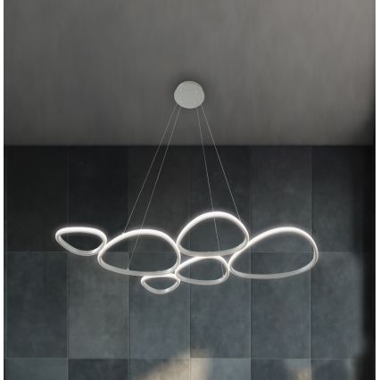 LED πολυέλαιος σε καλώδιο HELIX LED/61W/230V ασημί