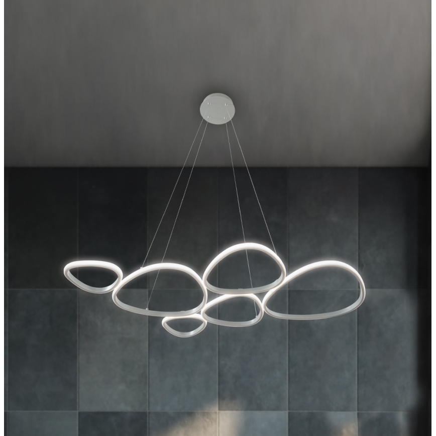 LED πολυέλαιος σε καλώδιο HELIX LED/61W/230V ασημί