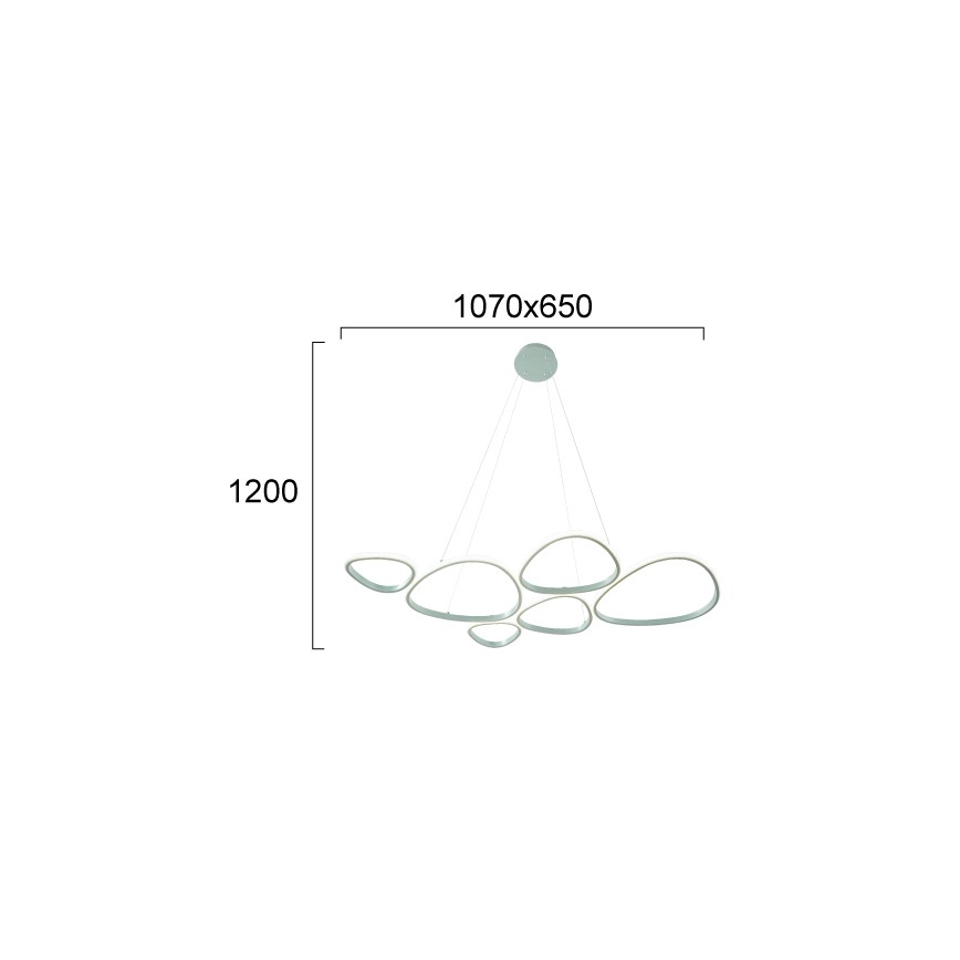 LED πολυέλαιος σε καλώδιο HELIX LED/61W/230V ασημί